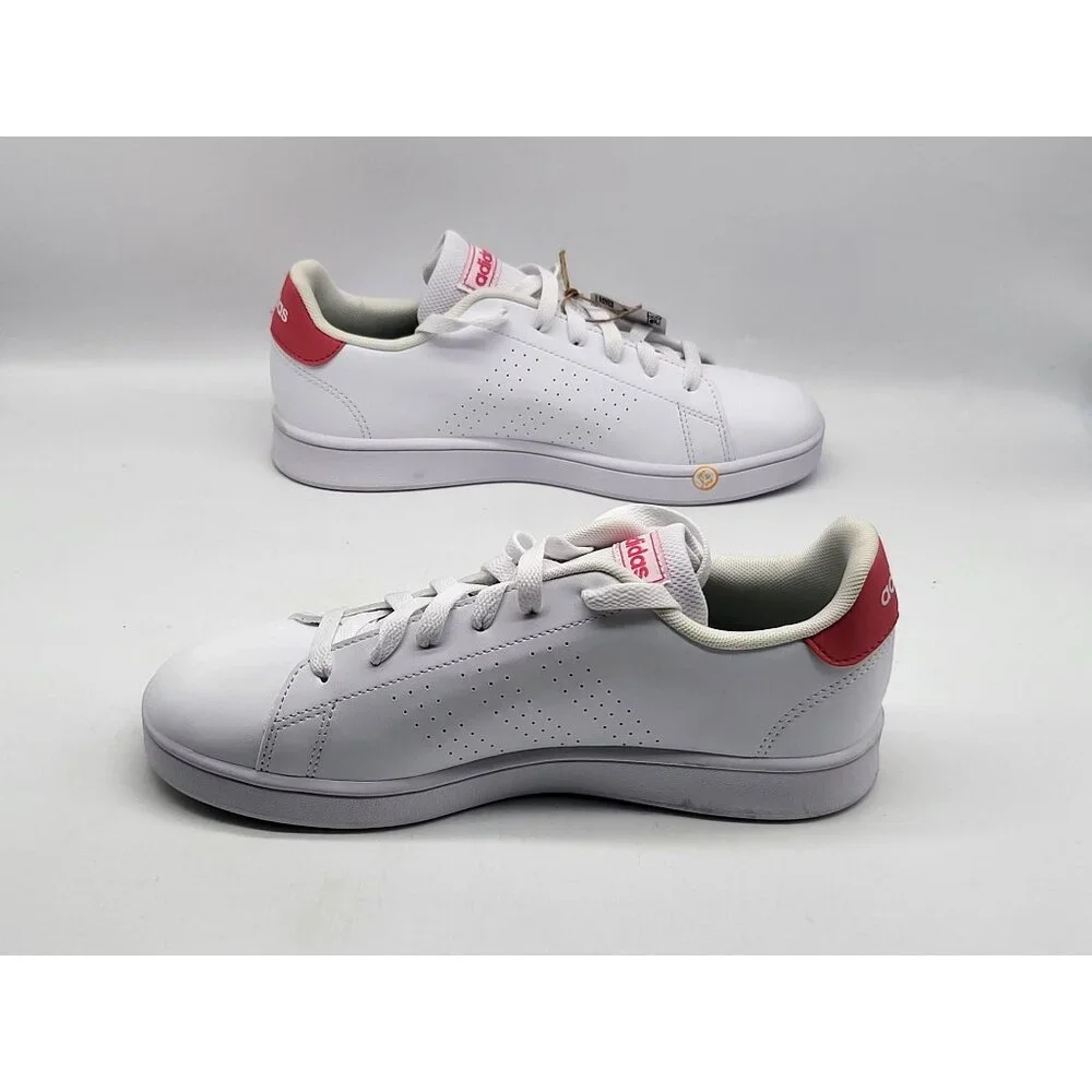 Adidas Advantage‎ K White Red Tennis Shoes Mens 6 Womens 7 Sneakers